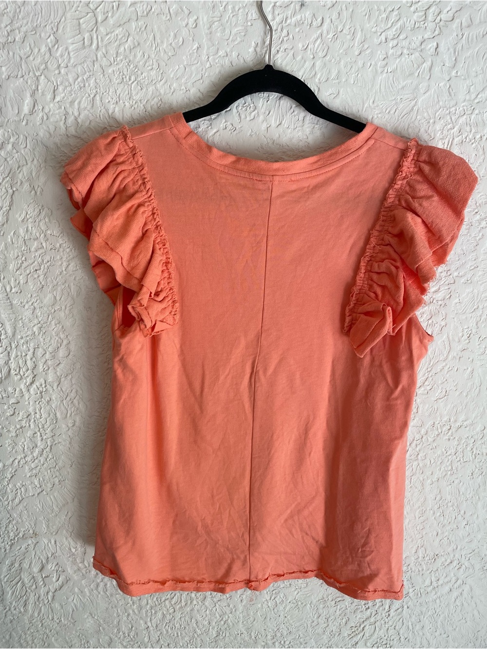 Umgee Coral Ruffle Shoulder Top - Picture 2 of 4